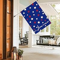 Vista 3 de AVOIN colorlife Bandera de casa azul de Estados Unidos del 4 de julio, 28 x 40 pulgadas, doble cara exterior, Día de la Independencia, estrellas