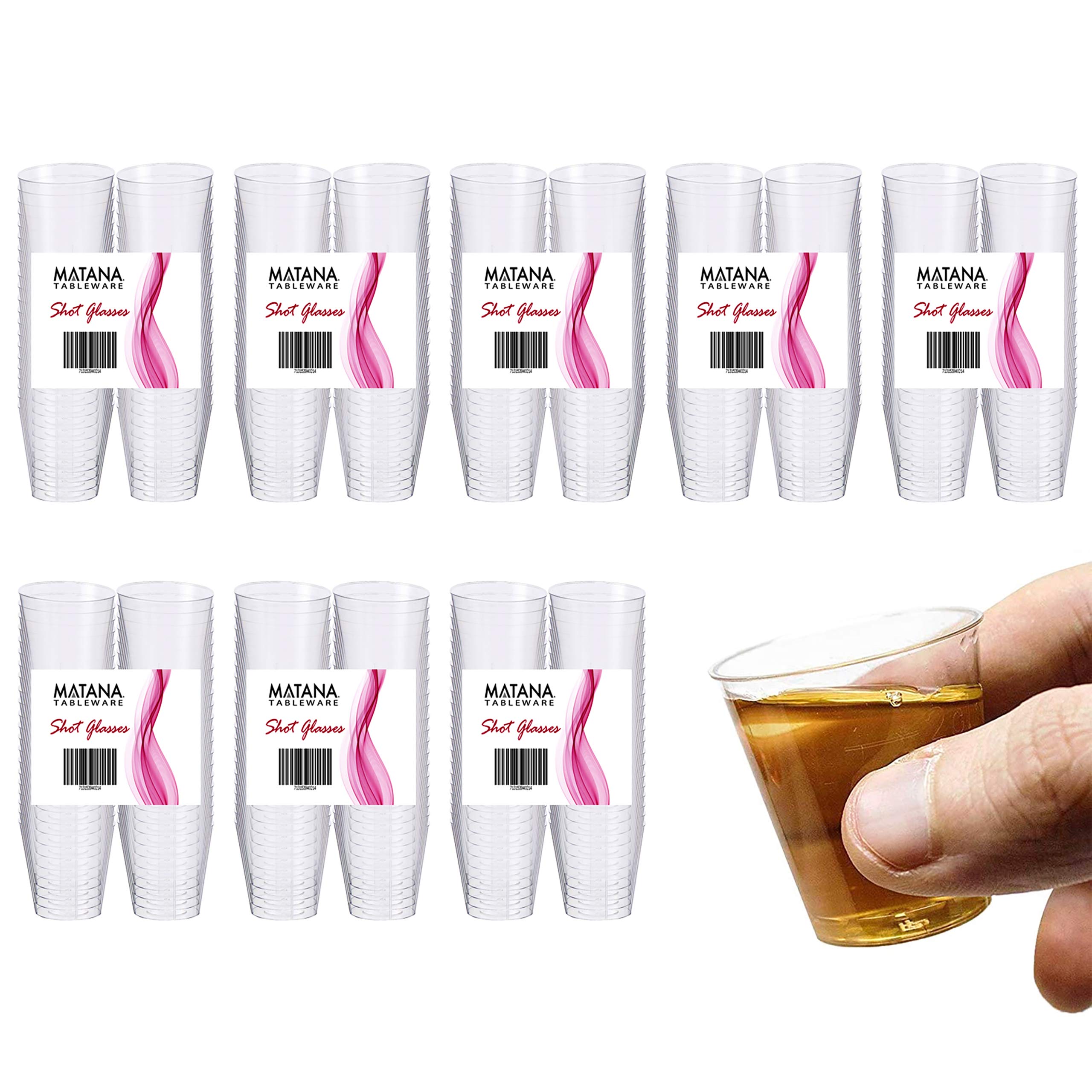 500 Disposable Hard Plastic Shot Glasses, Crystal Clear 1oz(30ml