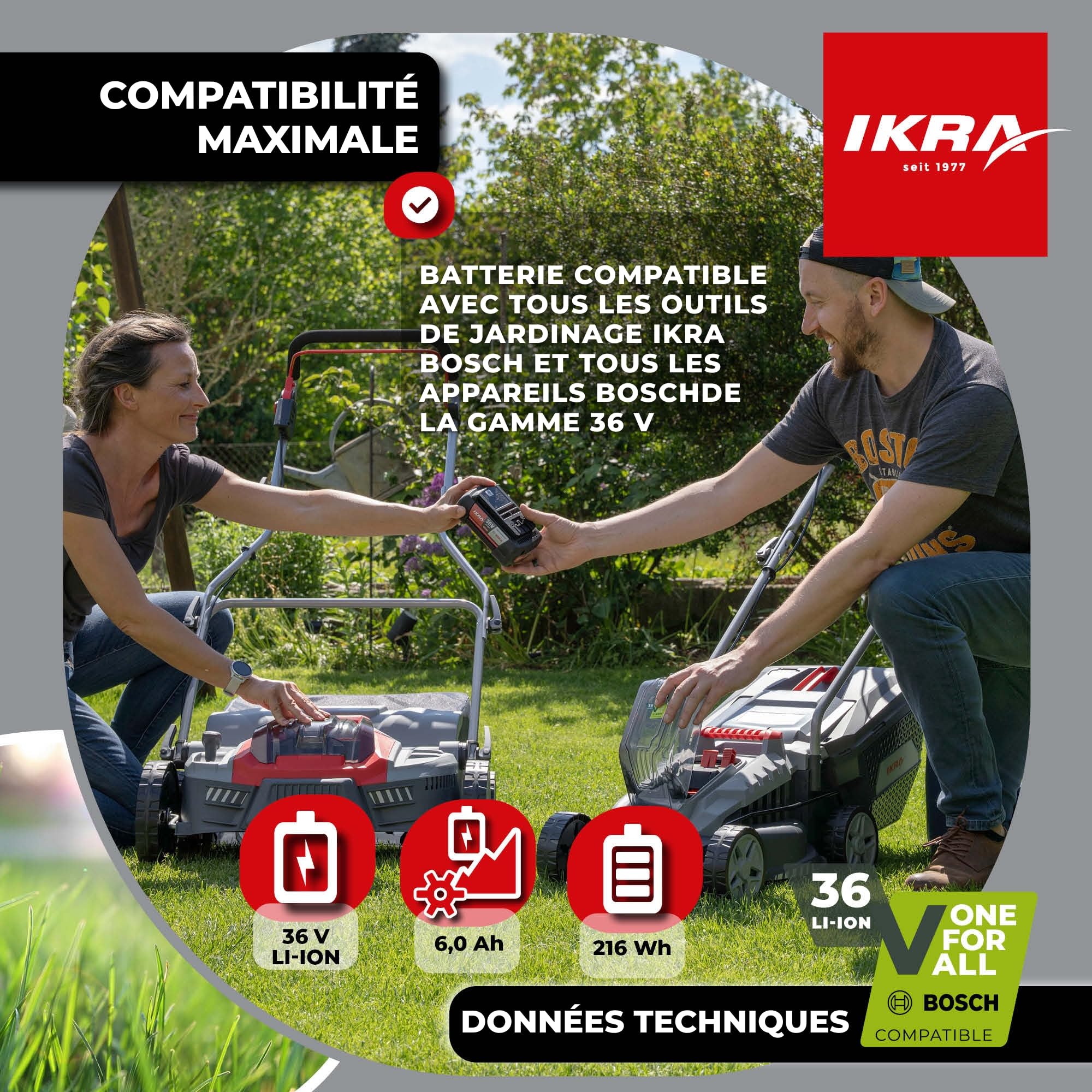 IKRA batterie de rechange 36V 6,0 Ah Li-Ion, type LI 28, Powered by Bosch