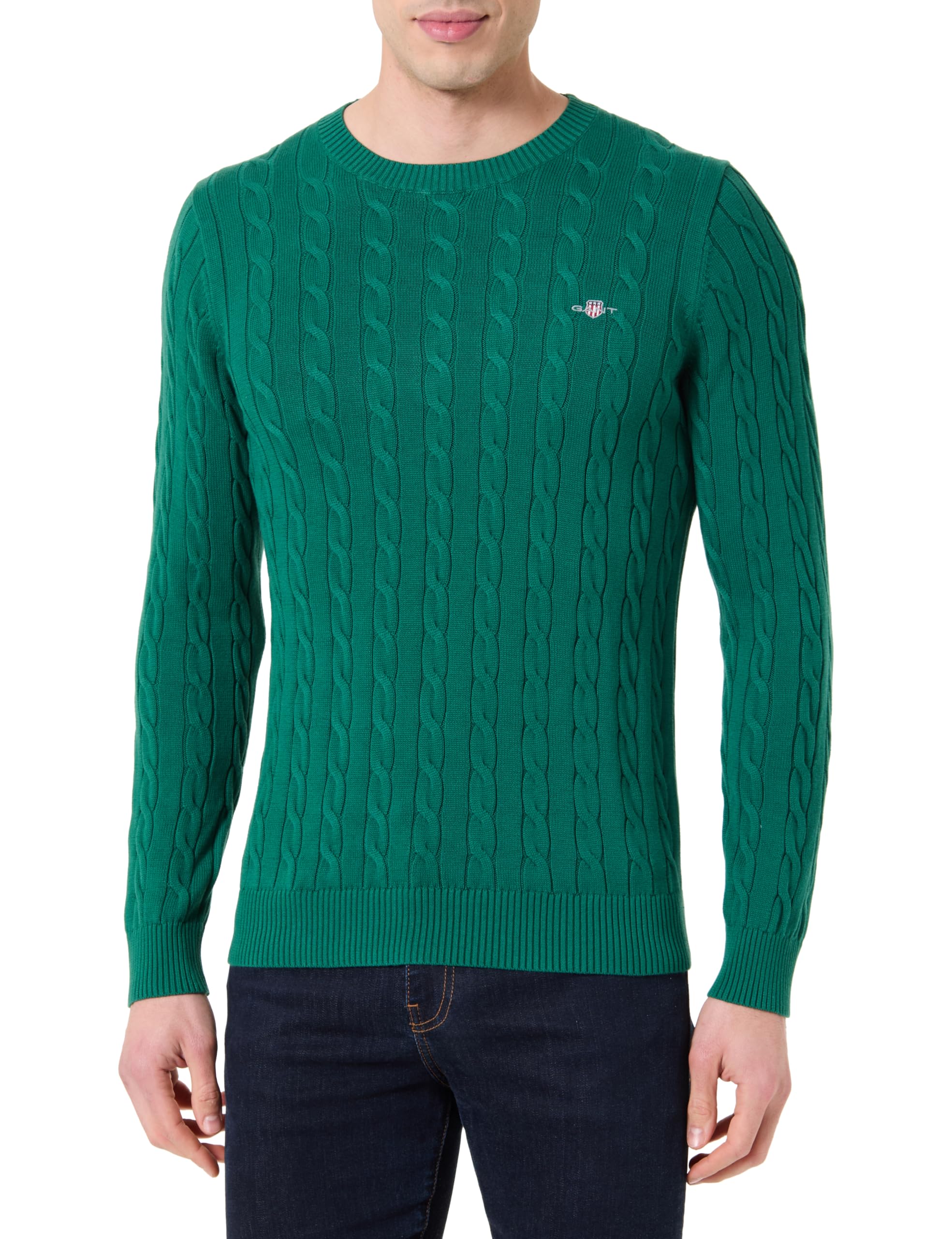 GANT Herren Cotton Cable C-Neck Pullover