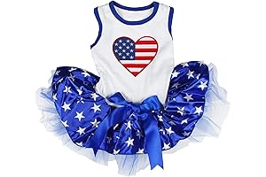 Petitebella Patriotic Heart Puppy Dress for Fourth of July: Petitebella USA Heart...