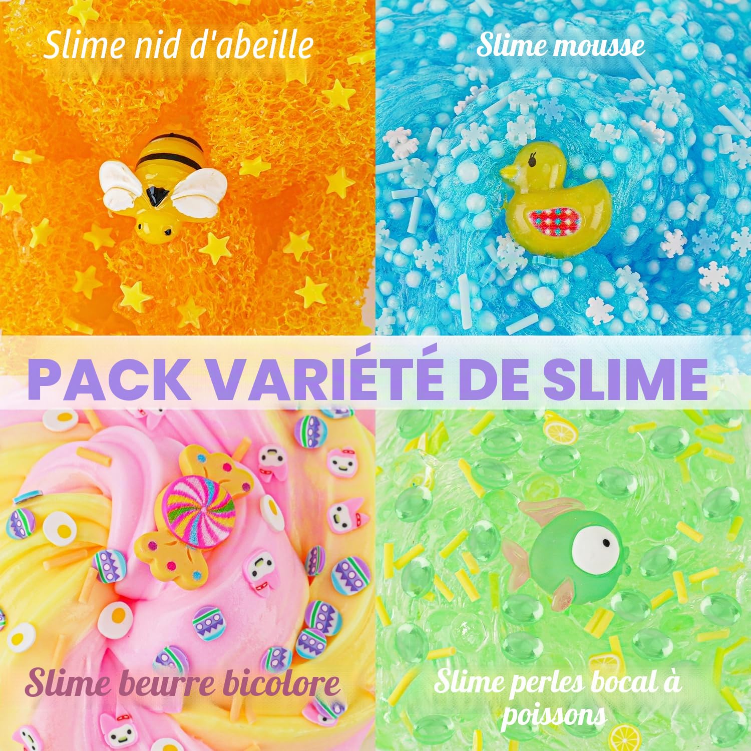 Pack de slimes variés avec différentes textures, kit de 8 x 100ml slimes incluant nuage, transparent, beurre, cadeaux de fête slimes pour enfants, anniversaire Pâques Halloween cadeau pour garçons et
