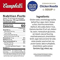 Vista 2 de Campbell's Sopa condensada de fideos de pollo con un 25% menos de sodio, lata de 10.75 onzas (paquete de 4)