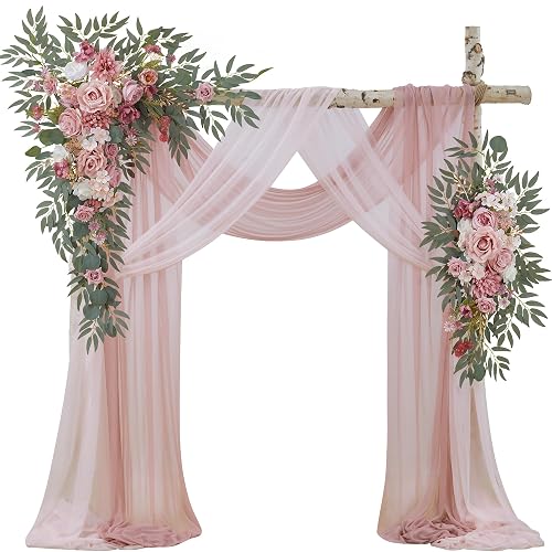 Wedding Arch Flowers with Drapes Kit (Pack of 4) -