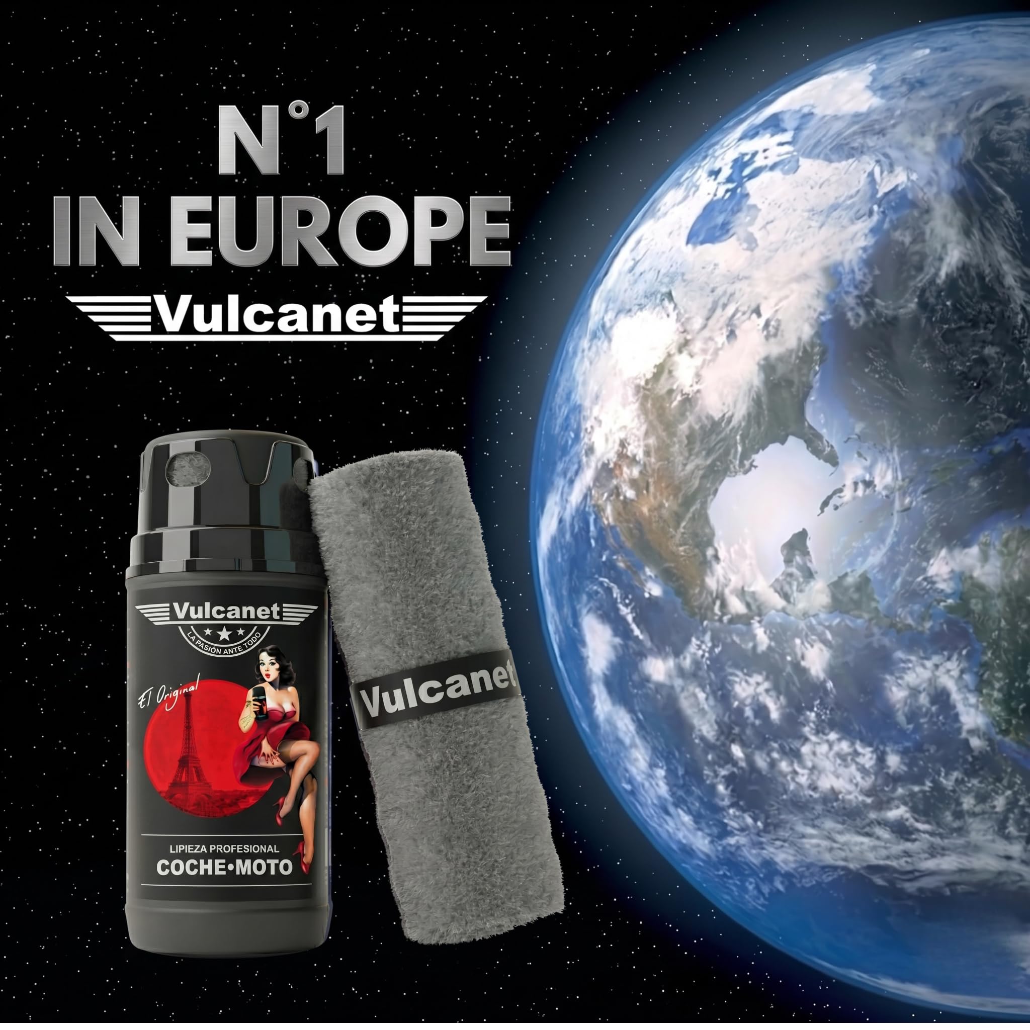 Vulcanet Toallitas Limpieza Coche y Moto – 80 Toallitas Limpiadoras Todo en Uno, Lavado sin Agua, para Carrocería Mate y Brillante, Llantas y Superficies Exteriores
