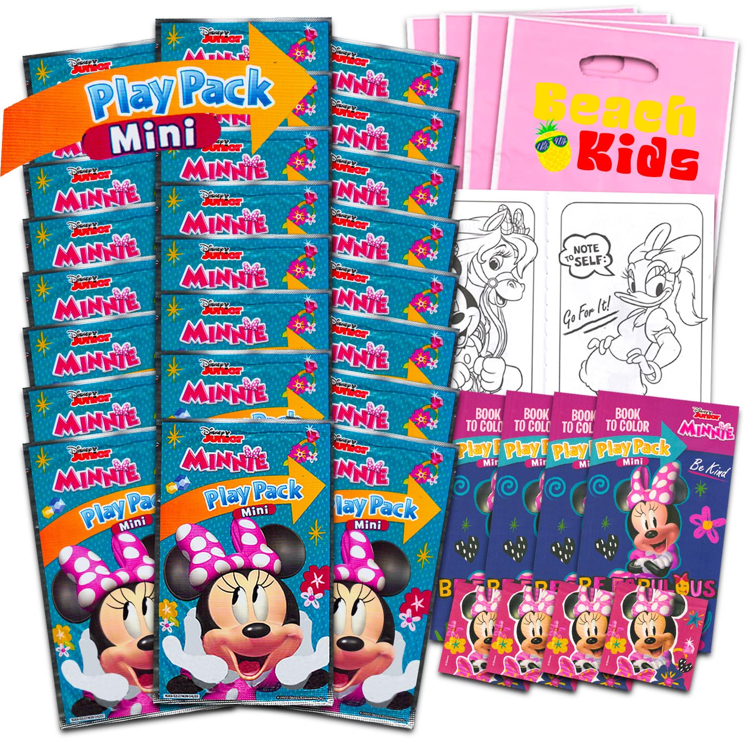 Photo 1 of **UNKNOWN IF MISSING PARTS**
Disney Minnie Mouse Party Favors Birthday Set - Bundle with 24 Play Packs | Mini Coloring Books, Stickers, for Goodie Bags | Minnie Mouse Party Supplies