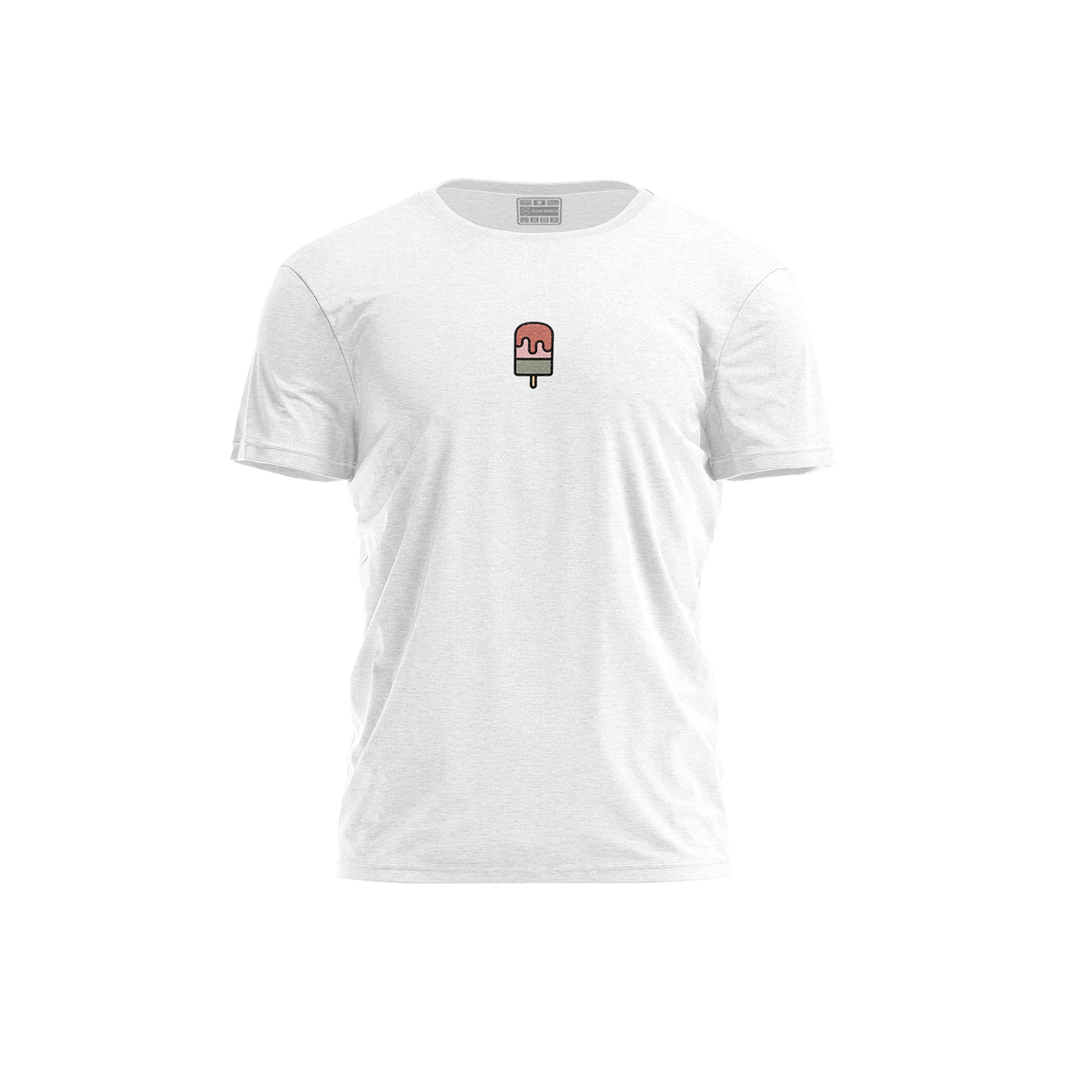 Bona Basics, Digital Print, Men's Basic T-Shirt, 100% Cotton, White, Casual, Men's Tops, Size: S, White, S