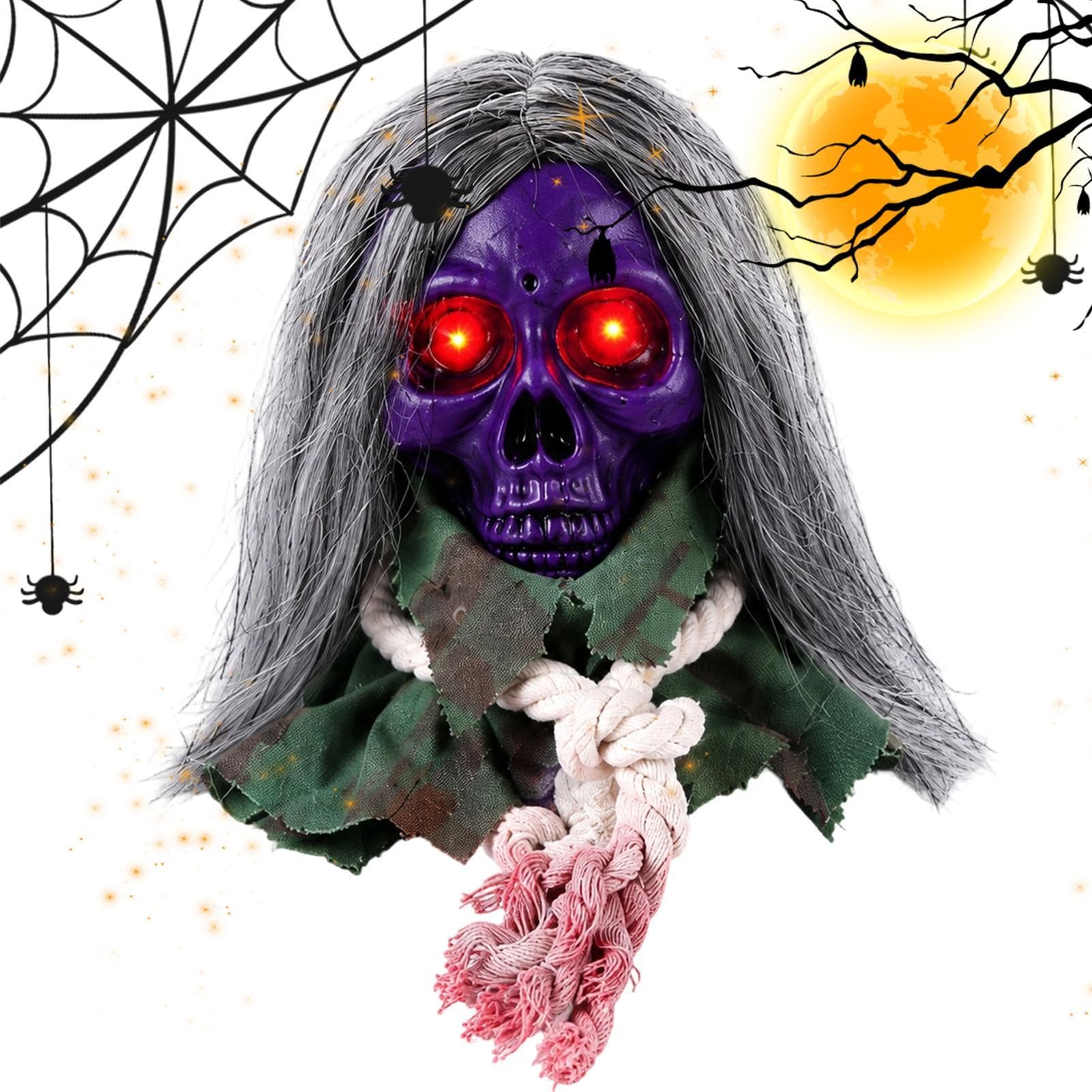 Czaszki Dekoracje Halloweenowe Z Świecącymi Oczami, Animowane I Aktywowane