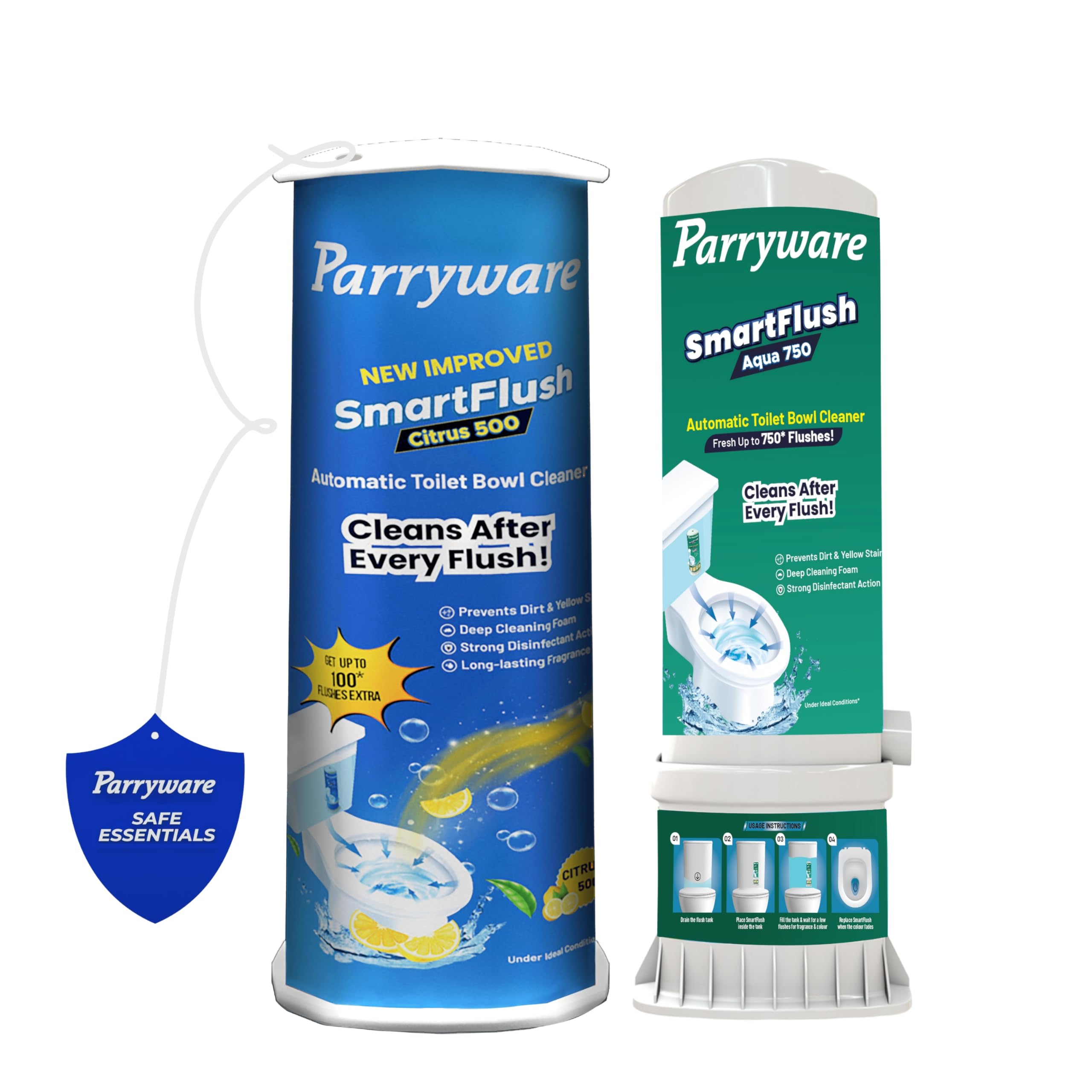 Parryware SmartFlush Citrus 500 and Aqua 750 - Automatic Toilet Bowl Cleaner (Pack of 2) (B0CN113ZKR) Amazon Price History, Amazon Price Tracker