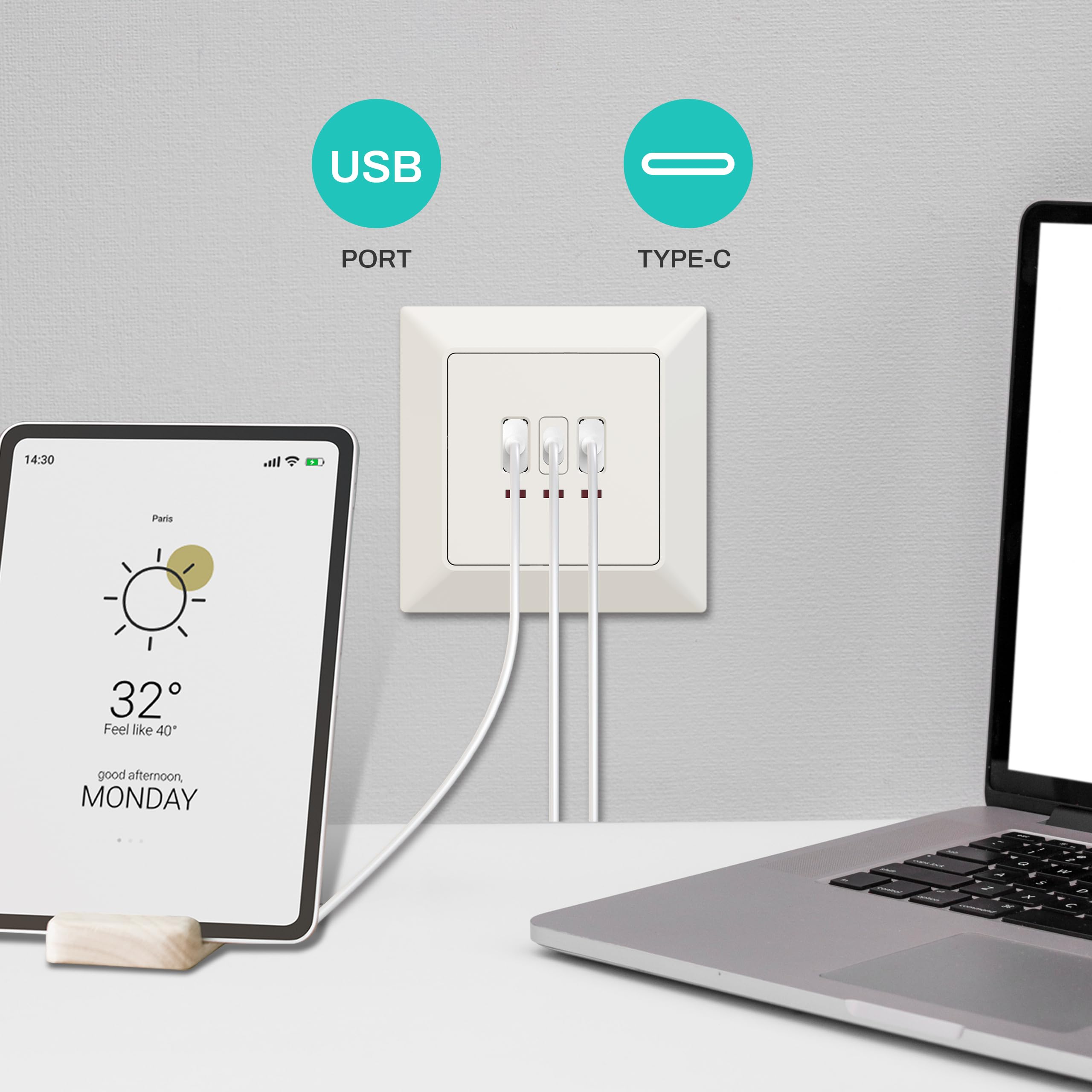 CARICABATTERIA 35W CARICATORE RAPIDO PD + CAVO TYPE-C Fast Charge USB-C VELOCE