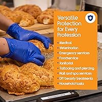 Vista 5 de Inspire Cobalt Blue Nitrile Disposable Gloves 4.5 Nitrile Safety Medical Exam Cooking Cleaning Disposable Gloves