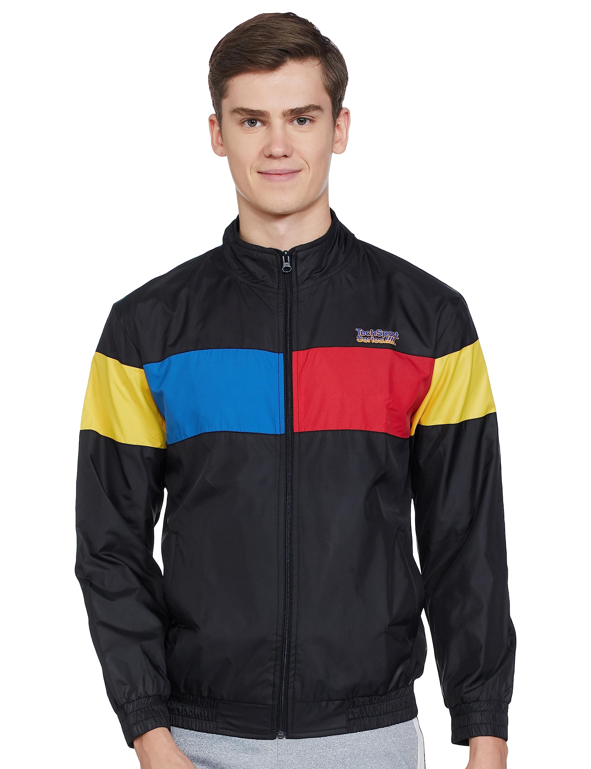 The Indian Garage CoMen's Cotton Standard Length Regular Fit Colorblocked Wind Cheater Jacket