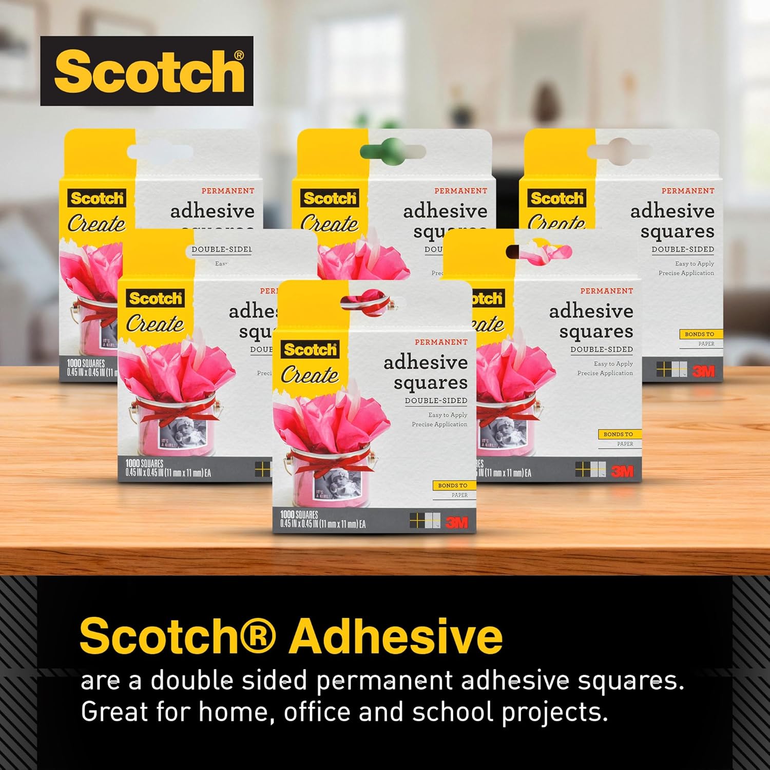 Scotch Photo Splits, Double-Sided Adhesive Squares, Acid-Free, Photo Safe, 1000 Count (Pack of 6)