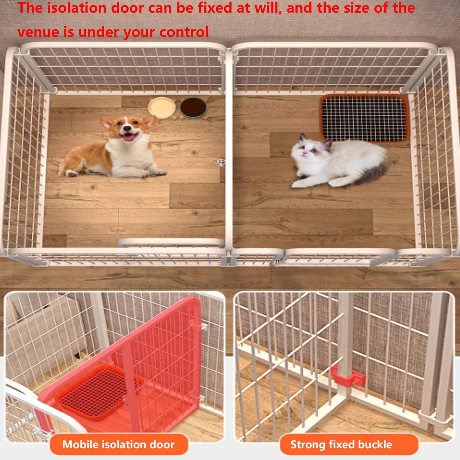 多頭飼い　仕切り　ペットゲージ　ベビーサークル Kiinus [多頭飼いサークルF80-69メッシュ] 犬用 ペットサークル
