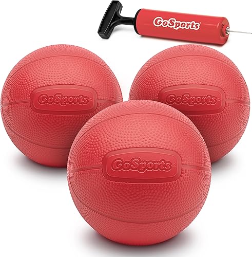 GoSports Balones de baloncesto suaves de 6 pulgadas para niños pequeños, paquete de 3 con bomba