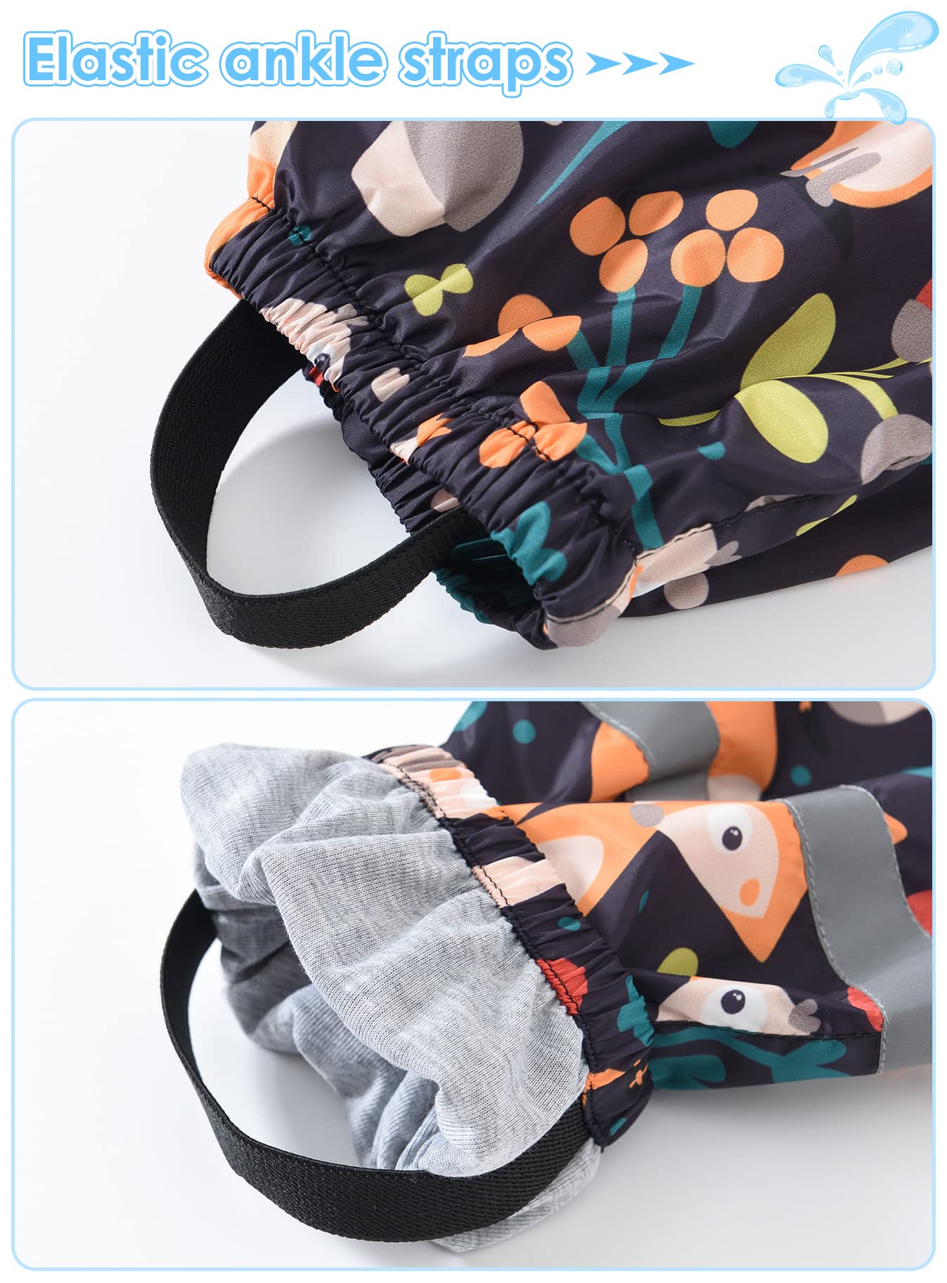 Happy Cherry - Pantalon de pluie imperméable pour enfant - Coupe-vent - Pour fille, garçon, printemps, été, automne, hiver - Pantalon de sport avec bandes réfléchissantes