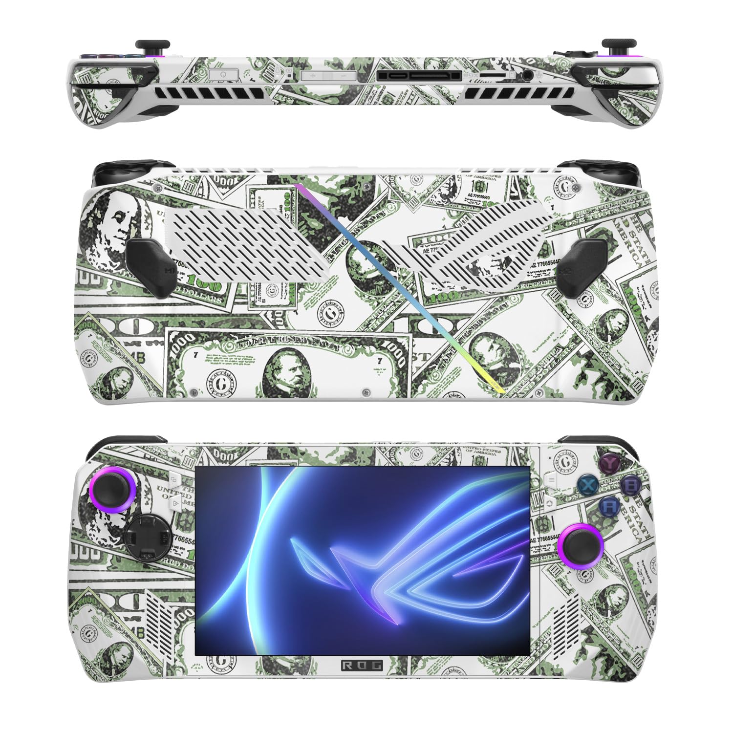 MightySkins Glossy Glitter Skin Compatible with Asus ROG Ally - Phat Cash | Protective, Durable High-Gloss Glitter Finish | Easy to Apply, Remove, and Change Styles