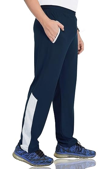 Men's Cotton Track Pants, Joggers for Men, Mens Leisure Wear, Night Wear Pajama, Stripes with Pockets for Sports Gym Athletic Training Workout