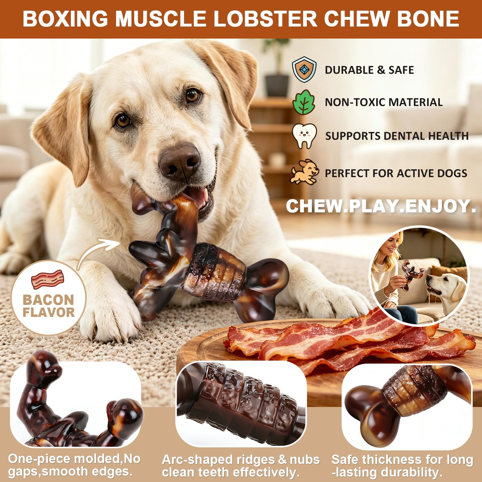 Buy MOXIKIA Dog Chew Toys for Aggressive Chewers-Indestructible