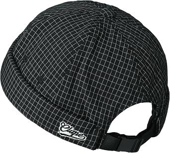CLAPE Checkered Brimless Hats for Men, Lightweight Quick Dry Docker Fisherman Cap Vintage Unique Rolled Cuff Harbour Hat