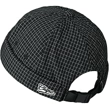 CLAPE Checkered Brimless Hats for Men, Lightweight Quick Dry Docker Fisherman Cap Vintage Unique Rolled Cuff Harbour Hat
