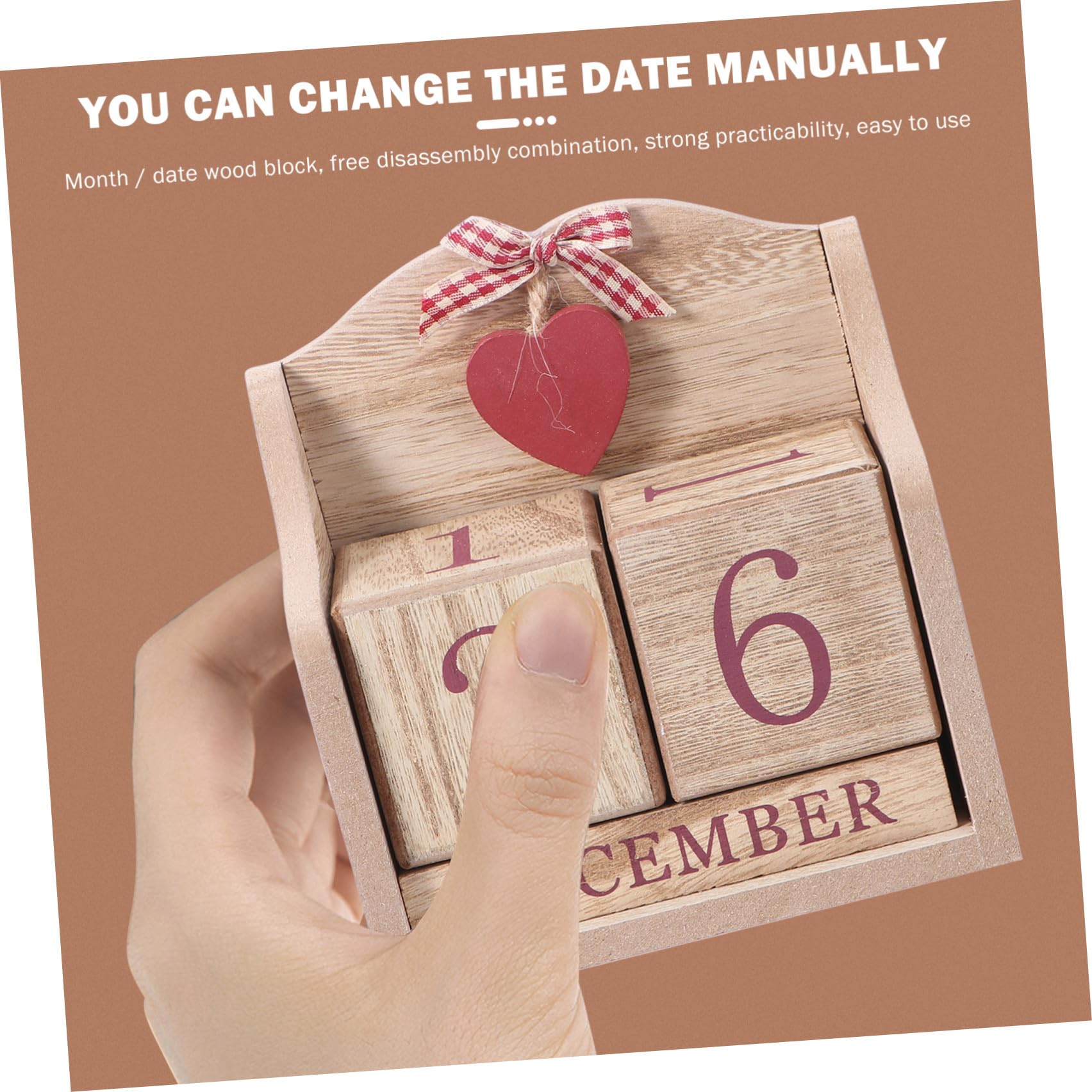 Uonlytech Calendario in Retrò Cambio Data Manuale, Decorazione Unica per Casa e Regalo Artigianale