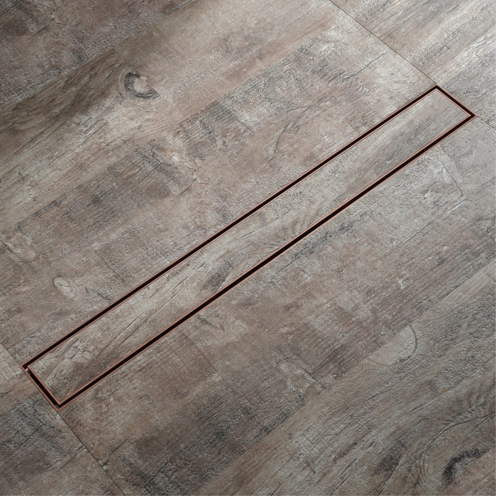 Desagüe de Ducha de 24 Pulgadas con Rejilla para Azulejos, desagüe de Ducha con Filtro de Pelo, desagüe de Ducha de Acero Inoxidable 304 para baño, Oro Rosa (Oro Rosa)