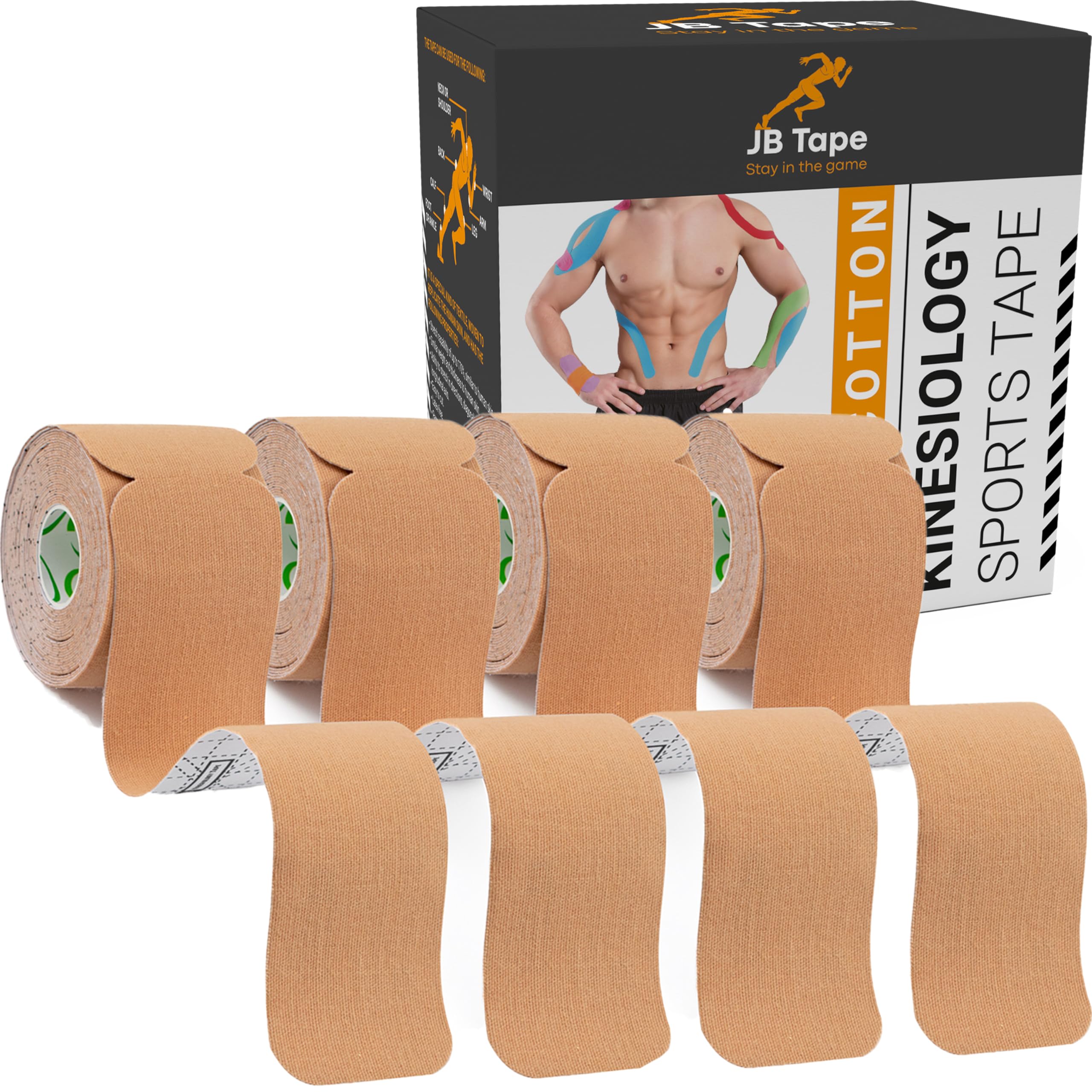SPORTTAPE Extra Wide Kinesiology Tape 10cm X 5m - Beige | Extra Sticky Waterproof Hypoallergenic Wide Sports Tape Physio Tape For Muscle Injury Lower Back Uncut Single Roll - View #3
