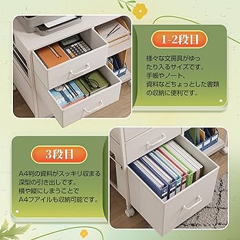 DEVAISE スリムワゴン キャビネット　ホワイト Amazon.co.jp: DEVAISE スリムワゴン デスクワゴン サイドワゴン