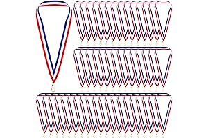 Medal Ribbons Award Neck Ribbons Featuring Snap Clips (66 Pieces)