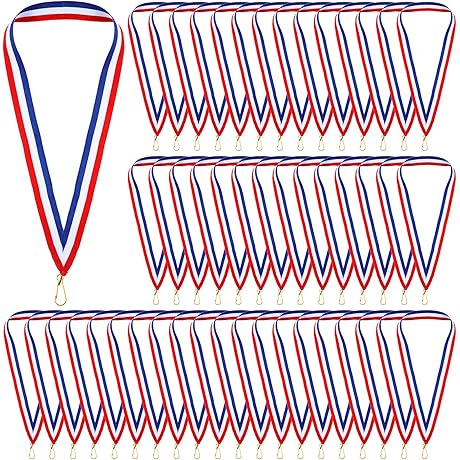 Medal Ribbons Award Neck Ribbons Featuring Snap Clips (66 Pieces)