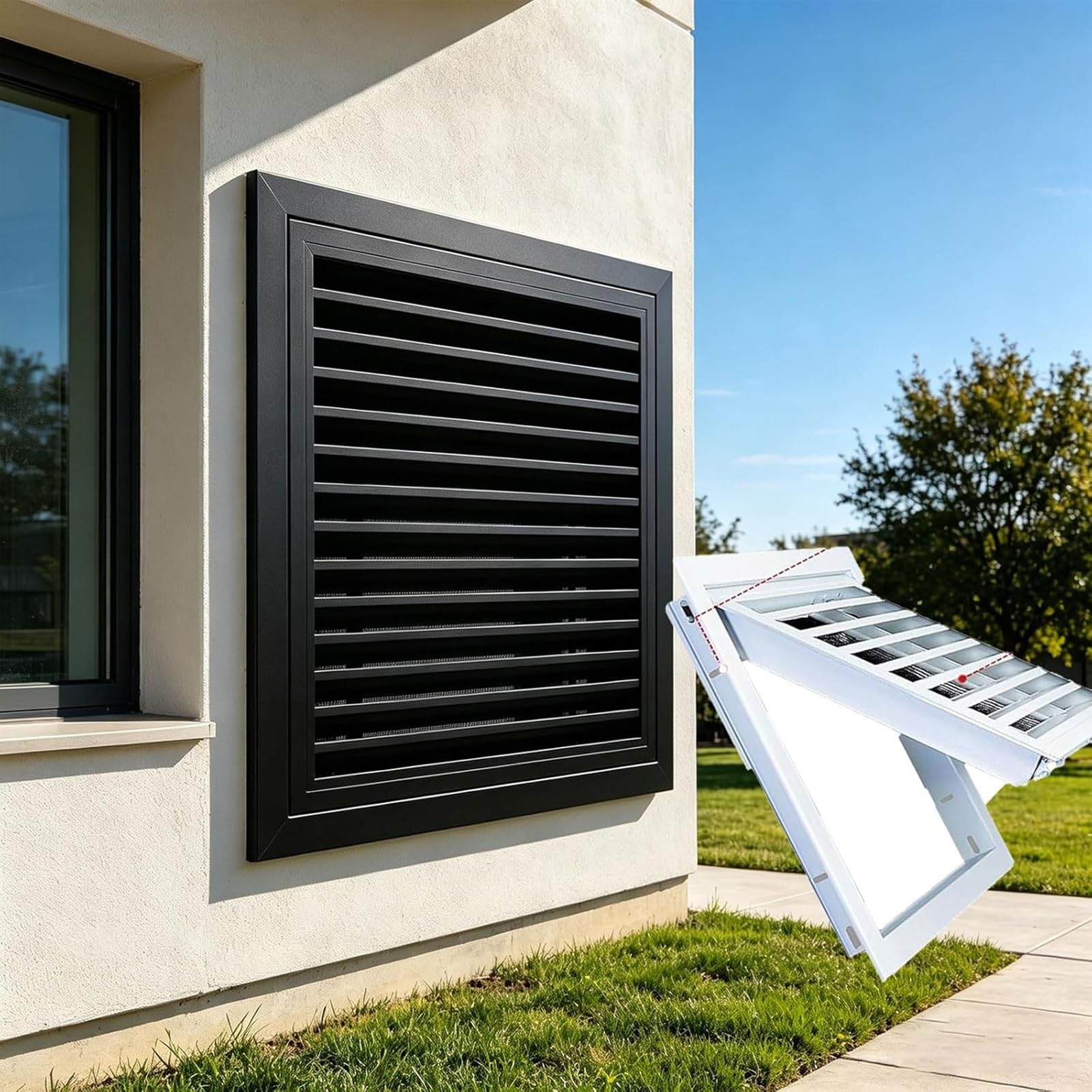 Moderna griglia dell'aria in acciaio 8 x 16 per parete/soffitto rimovibile finitura nera perfetta per sistemi domestici soluzione efficiente flusso d'aria