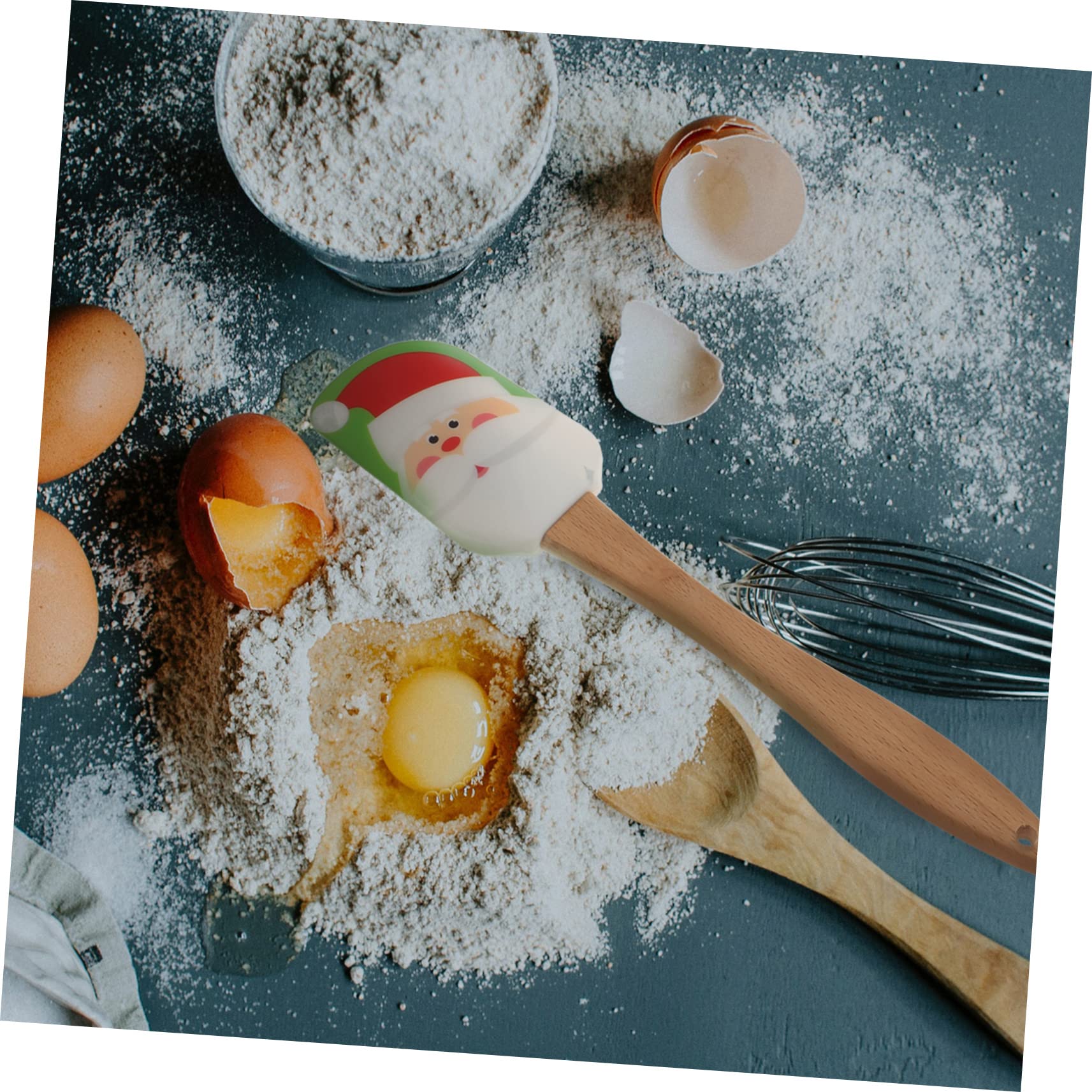 4pezzi Raschietti in Silicone per Dolci da Utensili Cucina Natalizi per Mescolare e Raschiare Impugnatura Ergonomica per Uso Domestico e Picnic