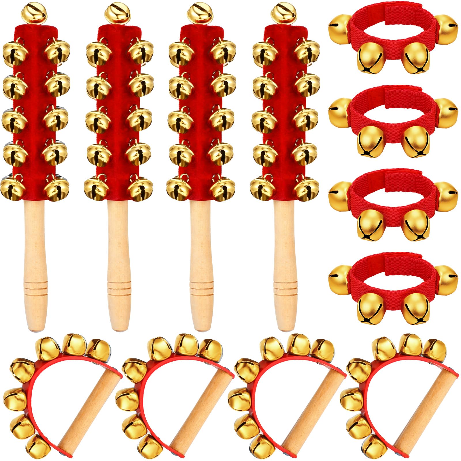 Amazon.com: Lukmaa 12 PCS Christmas Hand Jingle Bells Wooden