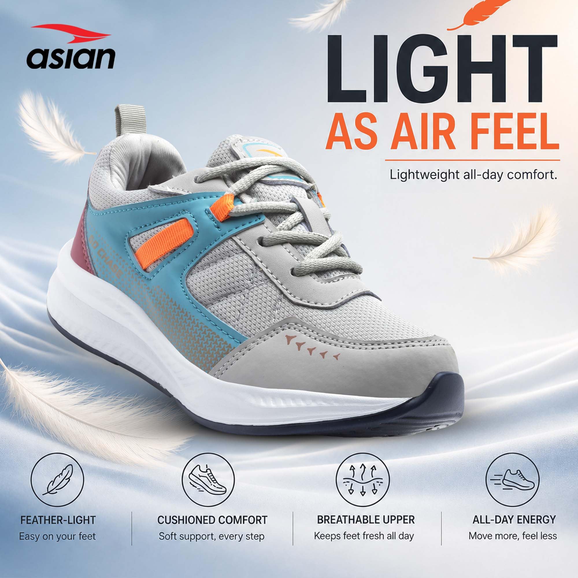 ASIAN Boy's ADVENTURE-03-KIDS Sport Running & Walking Shoes With Ultra Bounce Technology Lightweight Synthetic Upper EVA Outsole Casual Lace-Up Shoes For Kid's & Boy's, Assorted, 4 Kids UK 4