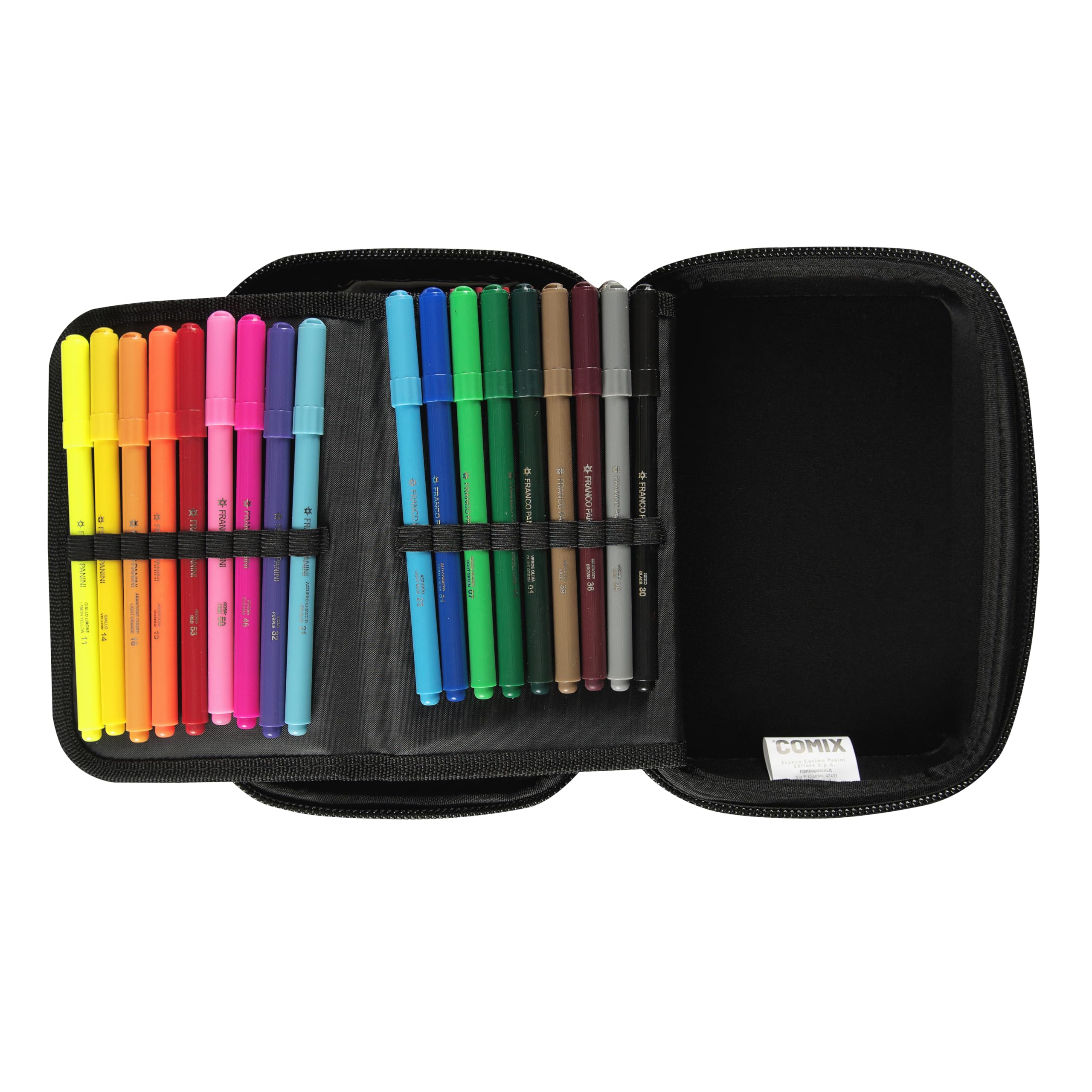 COMIX BRIGHT - Astuccio Scuola, Astuccio Maxi Zip per Bambini e Ragazzi, con Set Cancelleria Incluso, Cover Metal Iridescente, Rigido con Maxi Logo e Tirazip in Metallo, 21 x 14,5H x 6,5 cm