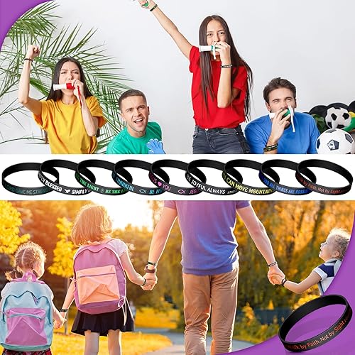 Miniatura 7 de Pulseras de la Biblia, pulseras de goma con versículos de la Biblia, pulseras de goma inspiradoras con versículos de la Biblia, pulseras de goma con
