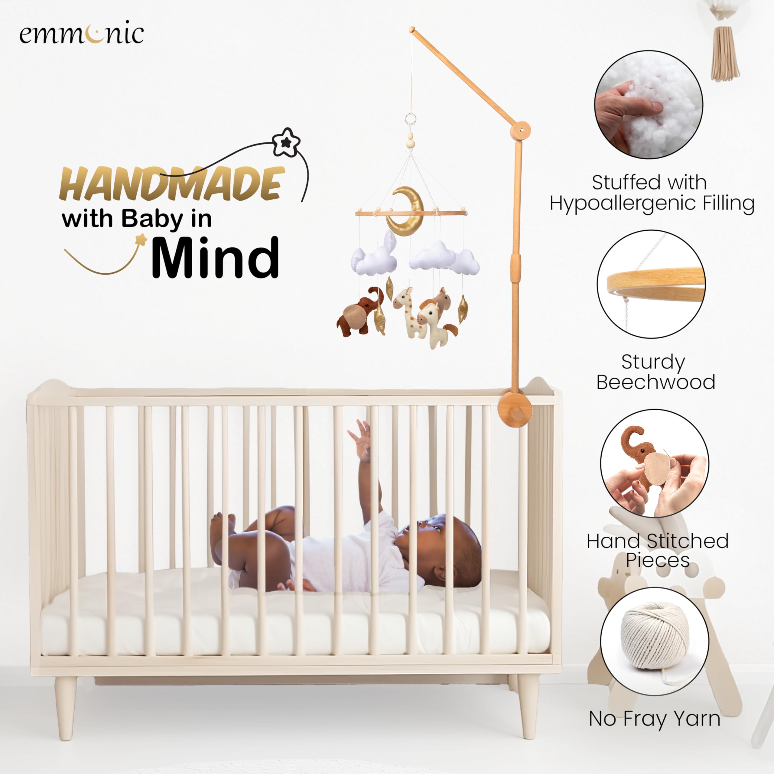 Baby Mobile Handmade Modern Boho s For Bassinet Felt Nursery