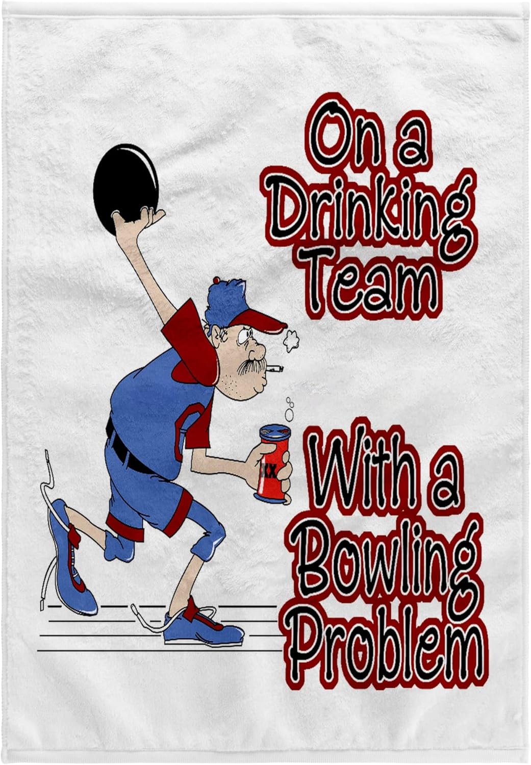3dRose Funny On Drinking Team with Bowling Problem Humor Sports Design 22x30 Bath Hand Pool Towel