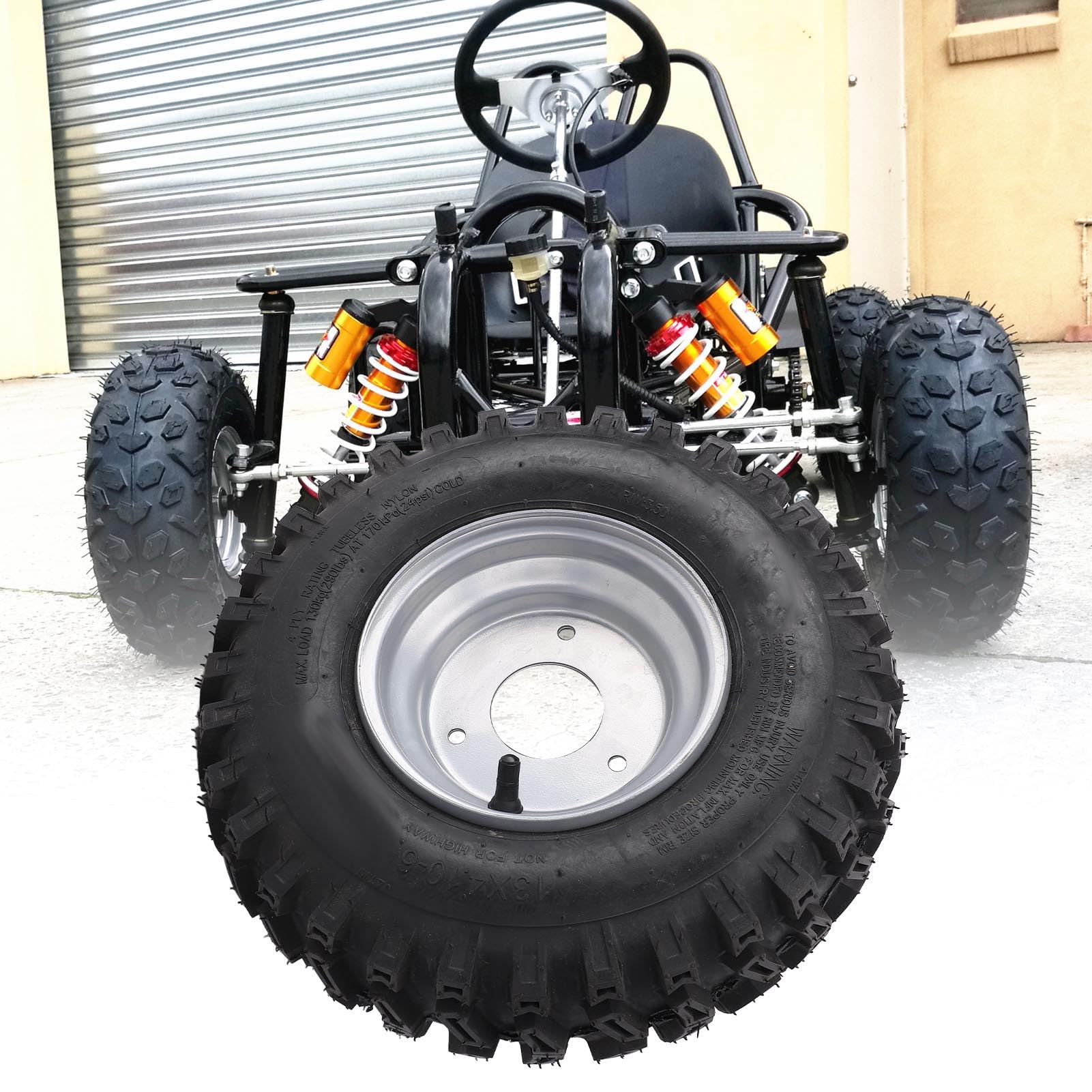 Luocute 6-calowe, 13x4,1-6 ATV Quad Off Road Go Kart Cosch z Aluminium Stopu Bezkresowe Opony Próżniowe i Felgi, Opony Gumowe Przeciw Wybuchom