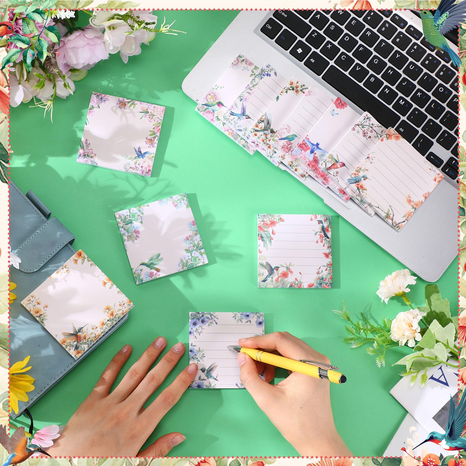 Note Stuff Snapklik.com : Handepo 12 Pack Seasonal Birds Sticky Notes Bulk Small ...