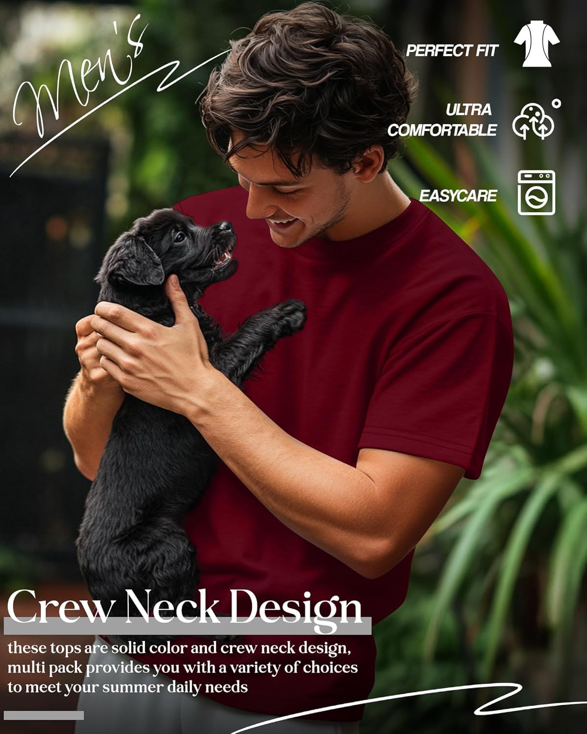 Ficerd 6 Pack Men's Big and Tall Shirts Short Sleeve Cotton Tee Summer Crew Neck Oversize Top Loose Fit Shirt Multipack - Image 5