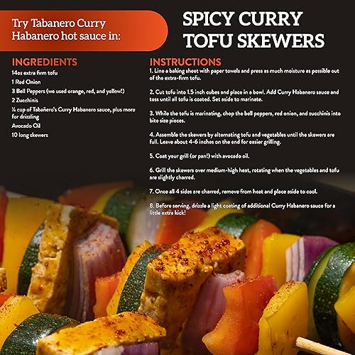 Miniatura 6 de Salsa picante Curry Habanero de Tabañero  Todo  Natural, sin gluten, baja  en sodio, vegano, kosher  Fabricado en los Estados Unidos  Botella de