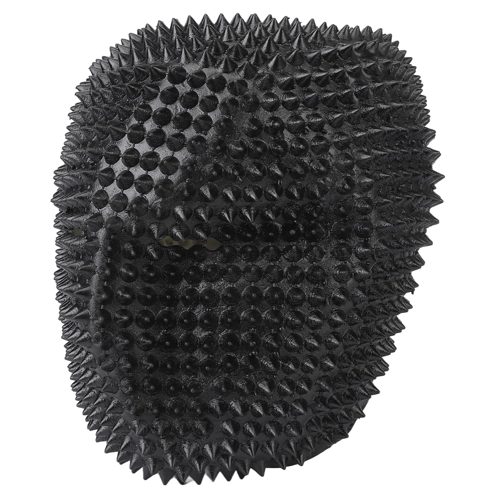 Tonysa Studded Spikes Face Cover, Cosplay Masquerade Mask with Eye Openings, Halloween Party Favors for Adults and Teens (Black)