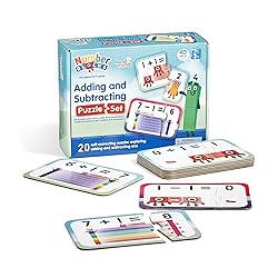 hand2mind Numberblocks Adding and Subtracting Puzzle Set, Addition and Subtraction Games, Number Puzzle, Matching Game, Preschool Math Toys, Toddler Educational Toys, Easter Basket Stuffers for Kids