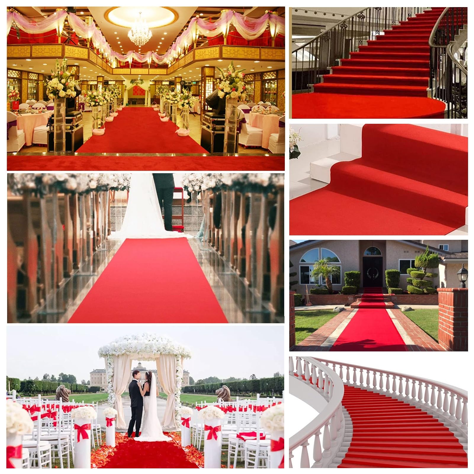 10M 20M 30M Gangläufer-Teppich für Hochzeit, Event-Zeremonie, Gehweg-Teppich, verschleißfester 2-mm-Polyester, roter Läufer, Runway-Teppich, Dekoration, Hochzeit, Kirchenparty, zuschneidbar ( Size : 1