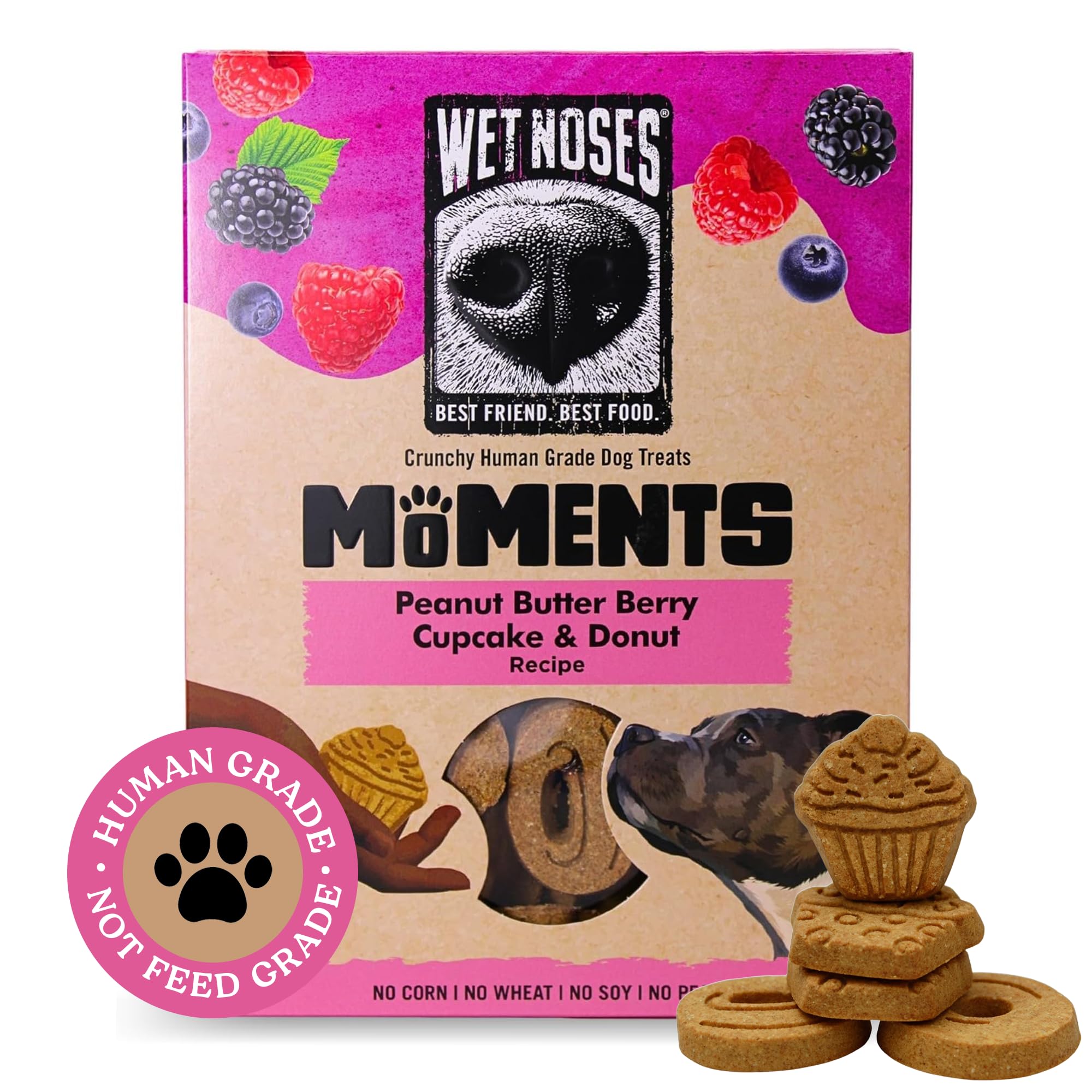 Wet Noses Organic Crunchy Dog Treats – All-Natural, Human-Grade, Non-GMO, Healthy Training & Delicious Snacks for Dogs, for All Dog Sizes & Breeds –