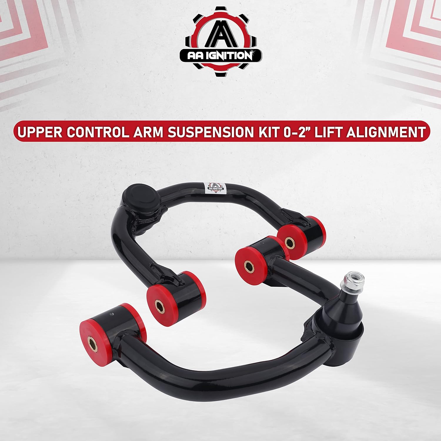 Replacement Upper Control Arm Suspension Kit - 0-2" Lift Alignment - Compatible with Ford Vehicles - 2004-2020 F-150 - Black Tubular Left and Right Control Arms