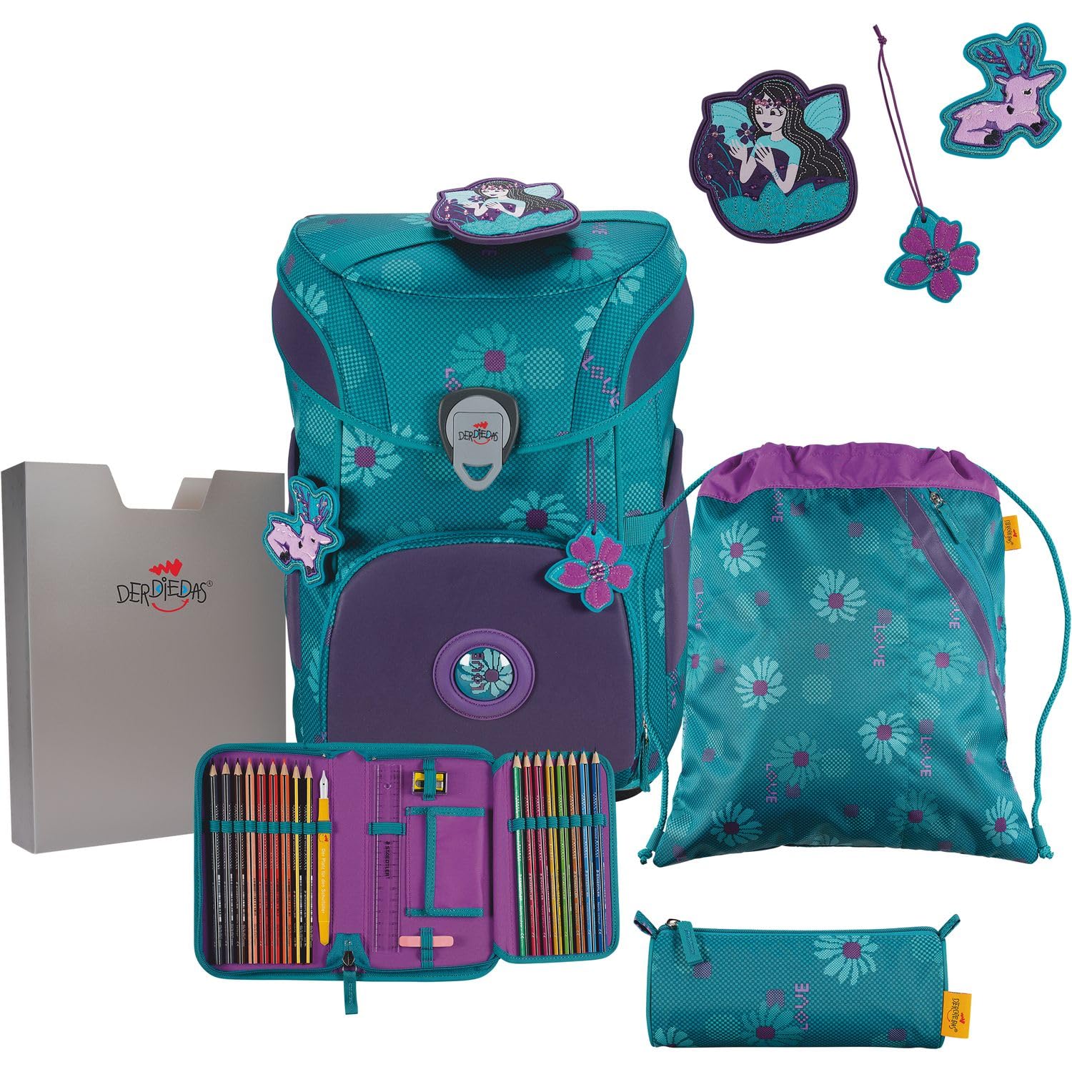 DerDieDas ErgoFlex Easy Exklusiv Superflash Fairy Flower Set 5-teilig, Limited-Edition, ca. 20,5 l Volumen, ca. 950 g Gewicht