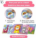 Little Jupiter DIY Pom Pom Art - Makes 10 Art Pieces -Boy & Girl Crafts for Kids Age 3-5 - Toddler Crafts Ages 3-5 - Kids Crafts 3-5 - Activities for Kids Ages 3-5 - Arts and Crafts for Kids (Set3)